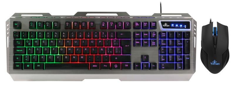 KIT TECLADO Y MOUSE YEYIAN GAMING LED YKP-20706 PHOENIX 3000 USB 3200