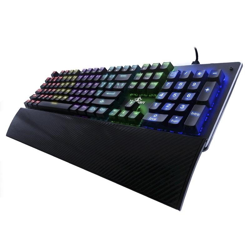 TECLADO GAMER YEYIAN YAT1801 FLARE SERIE 2000 MECNICO SWITCH AZUL RGB EN ESPAOL