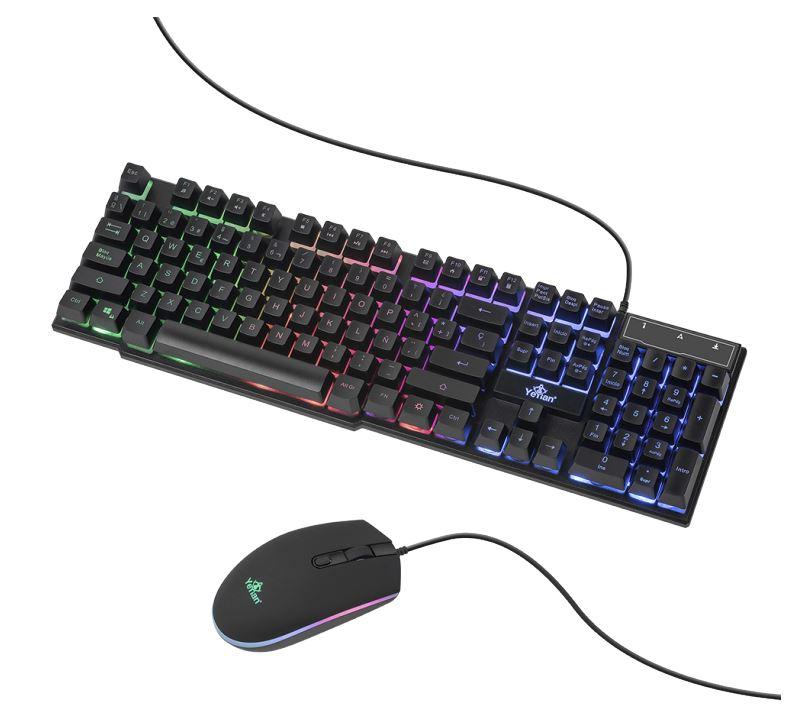 KIT PHOENIX YEYIAN YKP-20705 MOUSE Y TECLADO GAMER LED ALAMBRICO